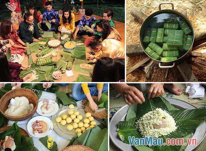 Bánh chưng được làm vào các dịp Tết Nguyên Đán cổ truyền của dân tộc Việt