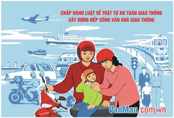 học sinh phải chấp hành luật lệ giao thông như đi đúng đường quy định