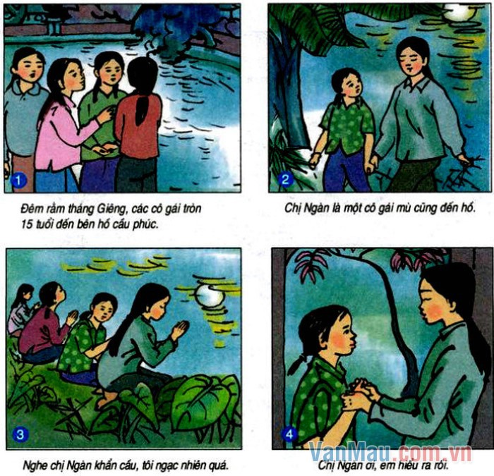 Tôi và chị Ngàn cúi xuống hồ