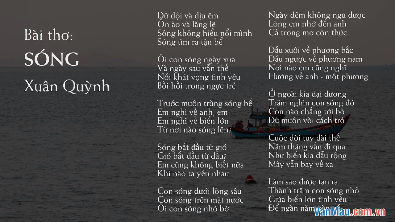Phân tích hình tượng sóng trong bài thơ cùng tên của Xuân Quỳnh